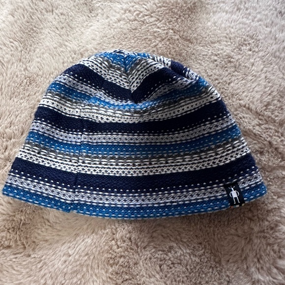 Smartwool Blue and Gray Knit Beanie Cap for Women - Picture 1 of 4